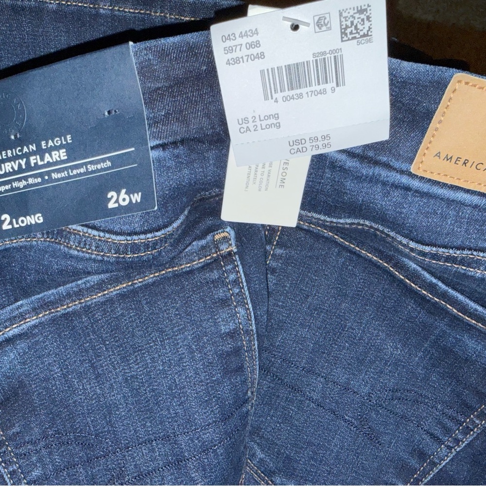 AE Next Level Curvy Super High-Waisted Flare Jean 2Long 26W - Picture 8 of 9